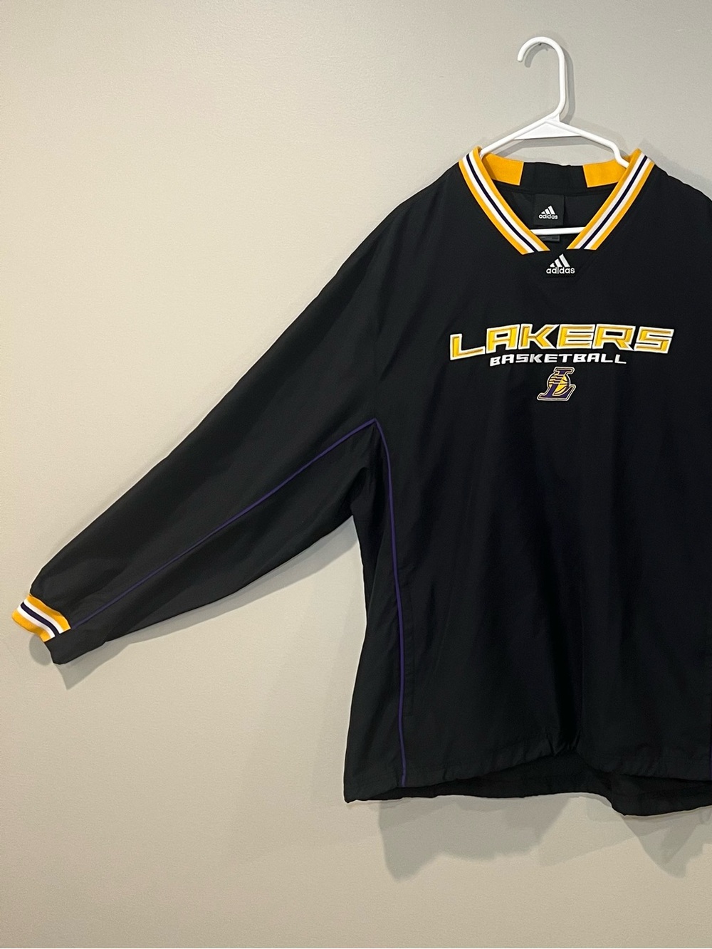 Adidas Los Angeles Lakers Basketball Pullover Windbreaker Jacket - Picture 2 of 7